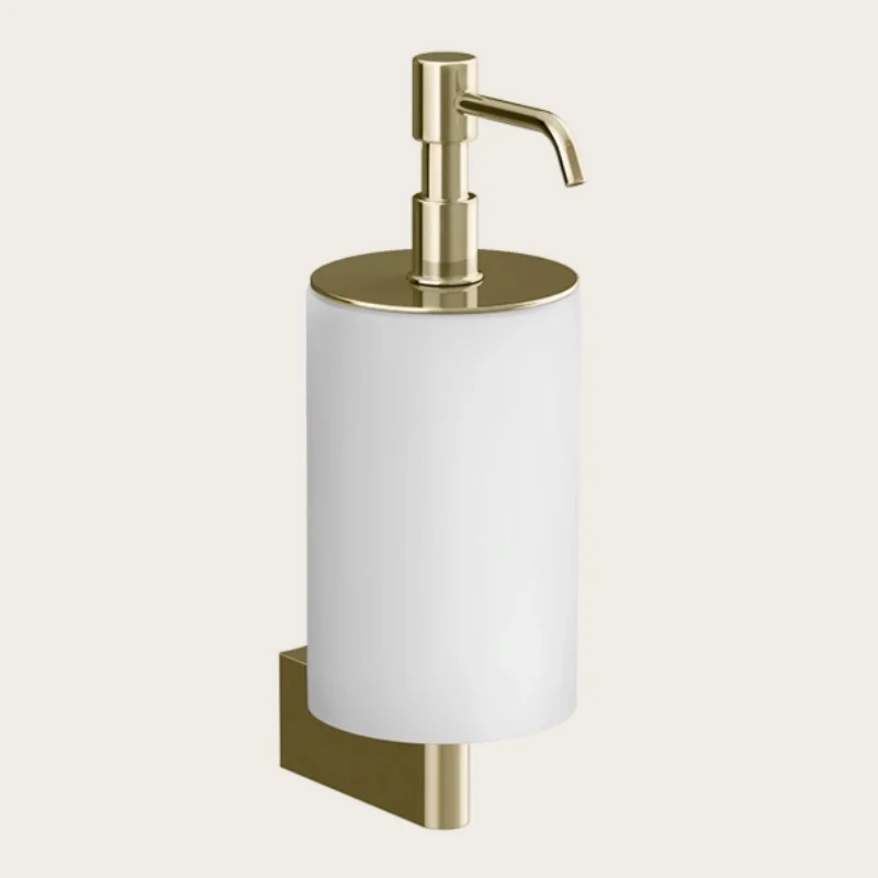 Дозатор для жидкого мыла, Gessi, Origini, шгв 75*127*229, цвет дозатора-Brass PVD/белый