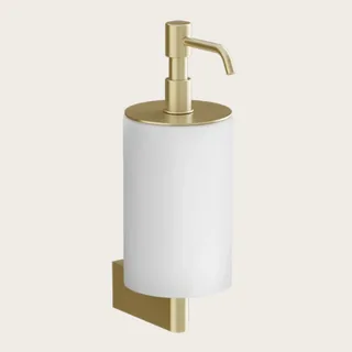 Дозатор для жидкого мыла, Gessi, Origini, шгв 75*127*229, цвет дозатора-Brushed Brass PVD/белый