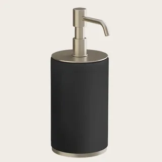 Дозатор для жидкого мыла, Gessi, Origini, шгв 75*97*199, цвет дозатора-Finox Brushed Nickel/чёрный