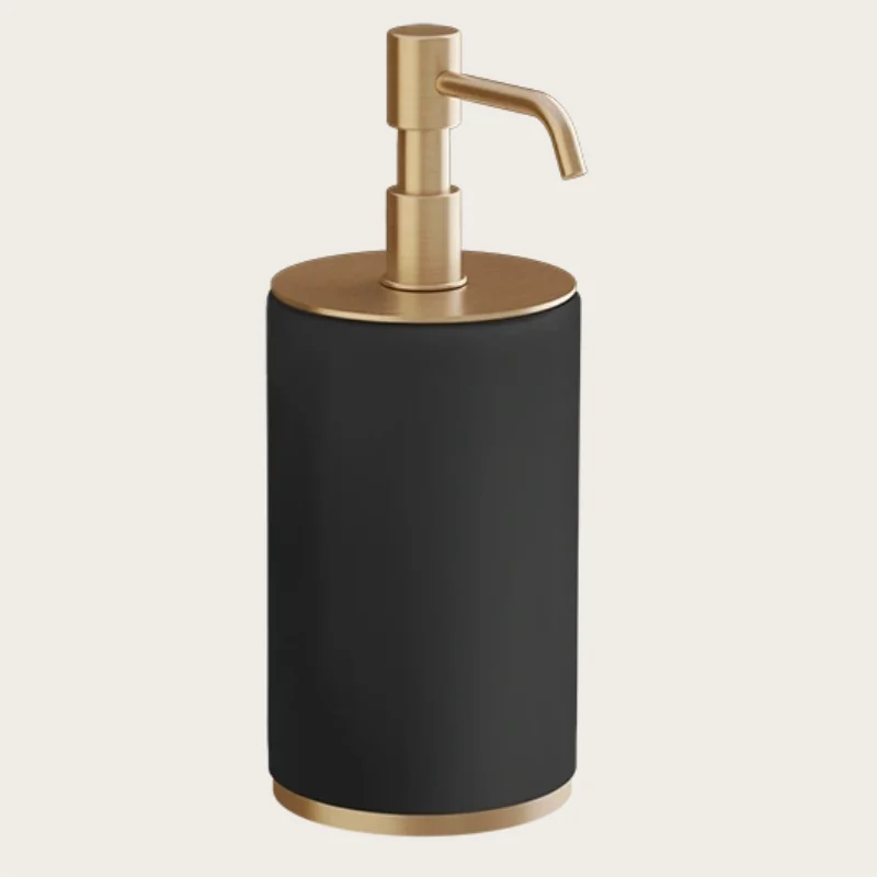 Дозатор для жидкого мыла, Gessi, Origini, шгв 75*97*199, цвет дозатора-Warm Bronze Brushed PVD/чёрный