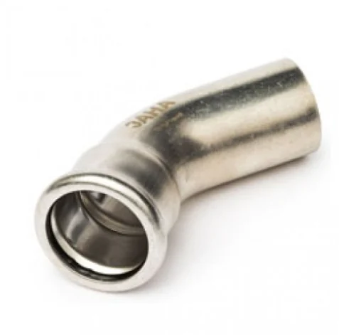 Отвод, Sanha, NiroPress AISI304L, 45°, ВПр-НПр 28, нержавеющая сталь, 91040.3