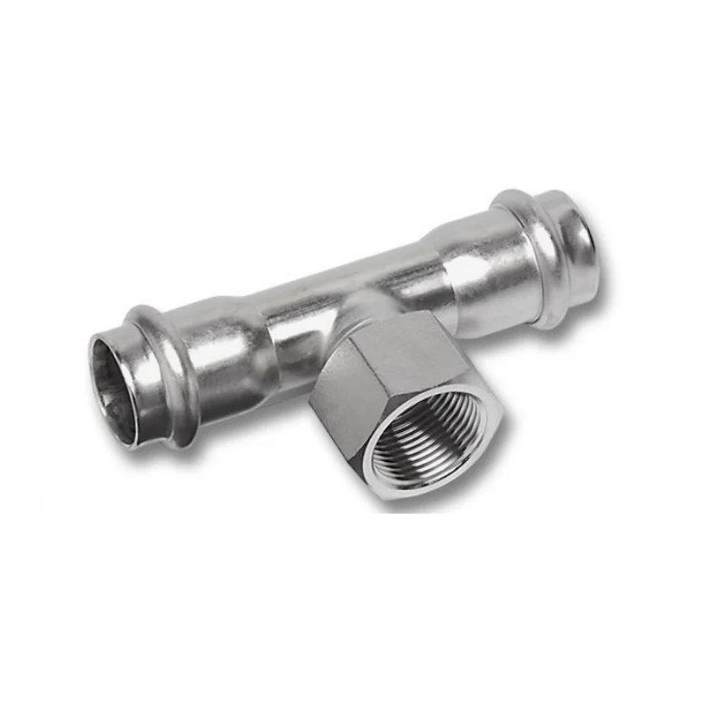 Тройник, Sanha, NiroPress 316L, ø18x1/2x18 ВПр-ВР-ВПр, 9130G.3