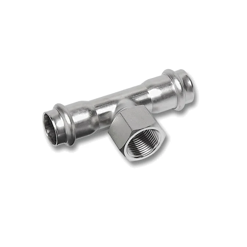 Тройник Sanha NiroPress 316L ВПр-ВР-ВПр, 28x1/2x28, 9130G.3