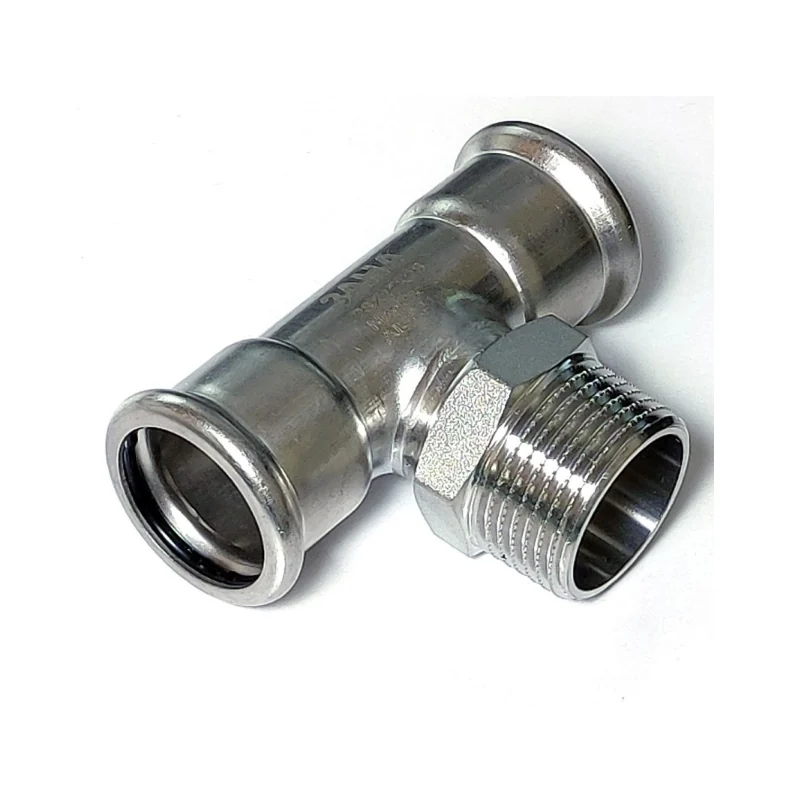 Тройник, Sanha, NiroPress 316L, ВПр-НР-ВПр, 28×R1/2x28, 9131G.3
