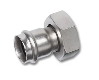 Муфта, Sanha, NiroPress 316L, с накидной гайкой, ВПр-ВР, плоское уплотнение, гайка нержавеющая сталь, ø22x1, 9359M.3 — иконка
