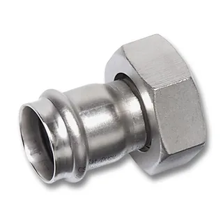 Муфта, Sanha, с накидной гайкой, NiroPress 316L, ВПр-ВР, плоское уплотнение, гайка нержавеющая сталь, ø42x2, 9359M.3 — иконка