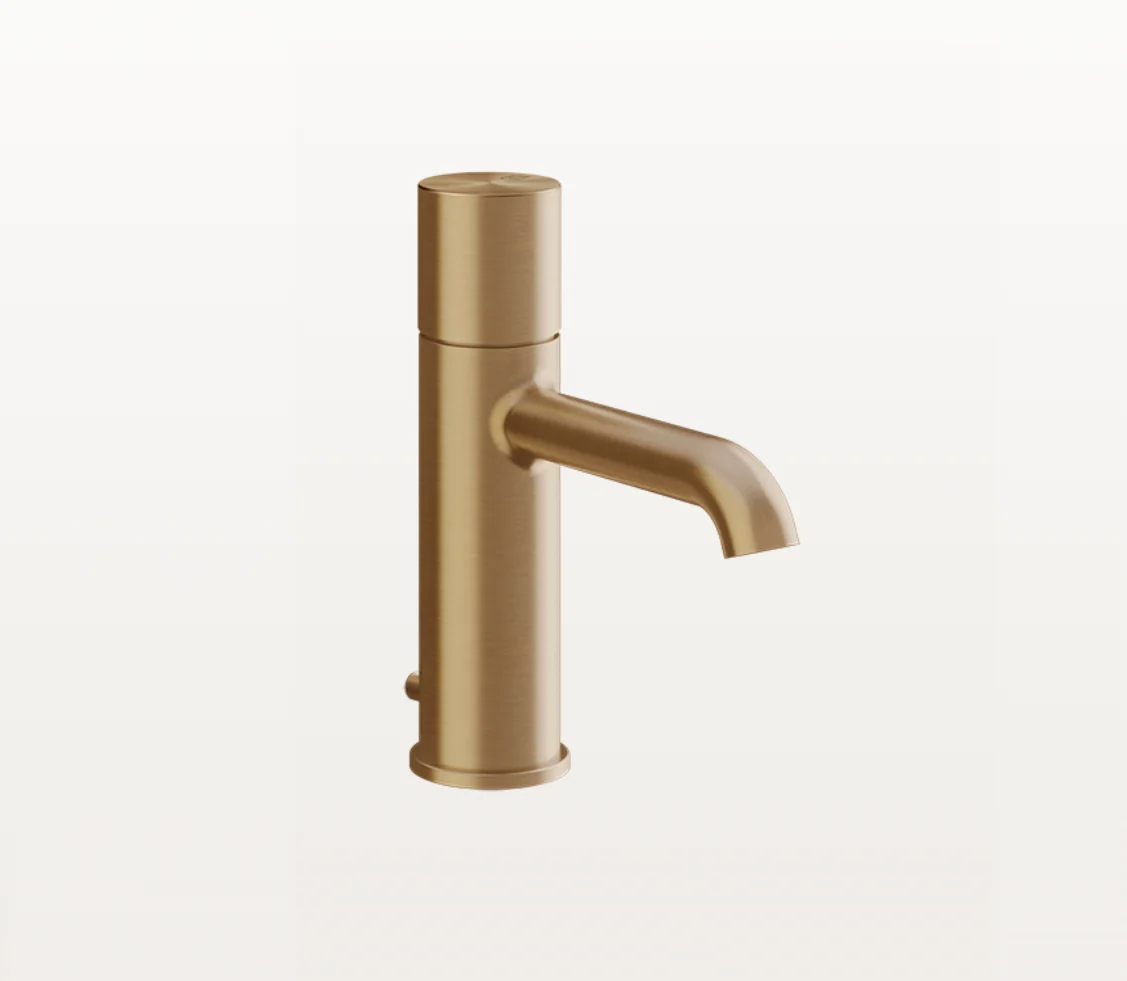 Смеситель для раковины, Gessi, Habito Unito, на раковину/столешницу, цвет-Warm Bronze Brushed PVD