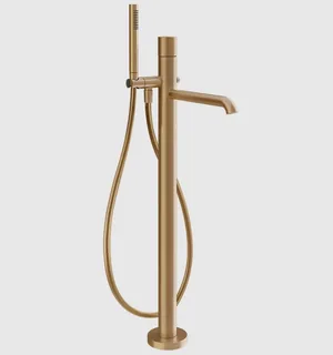 Смеситель для ванны и душа, Gessi, Habito Unito, напольный, цвет-Warm Bronze Brushed PVD