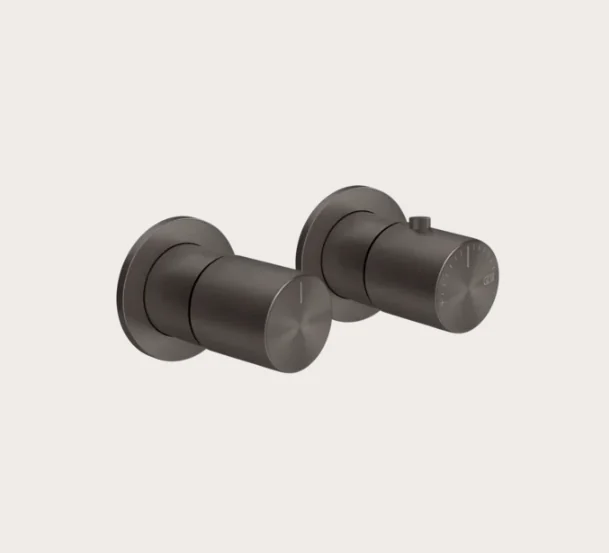Смеситель для душа, Gessi, Habito Bath-Shower, на 3 потребителя, цвет-Black Metal Brushed PVD