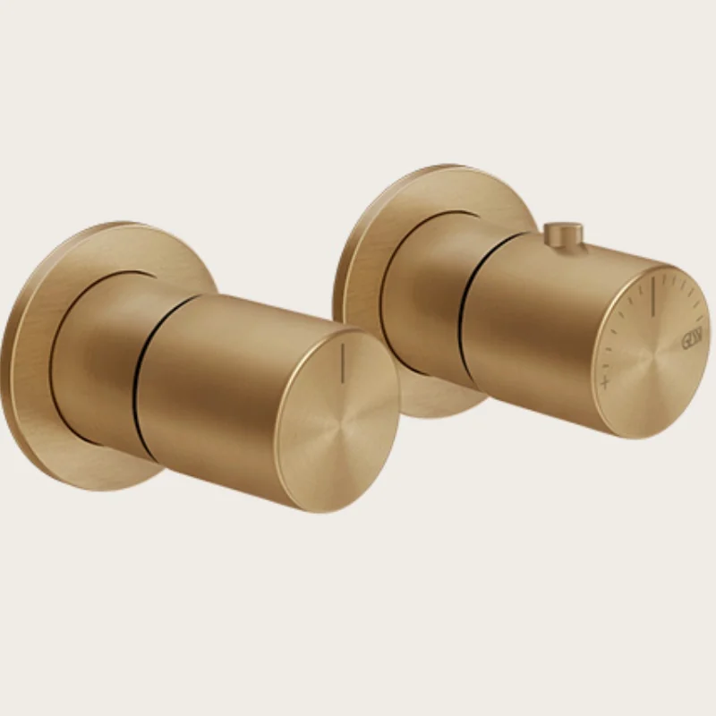 Смеситель для душа, Gessi, Habito Bath-Shower, на 3 потребителя, цвет-Warm Bronze Brushed PVD