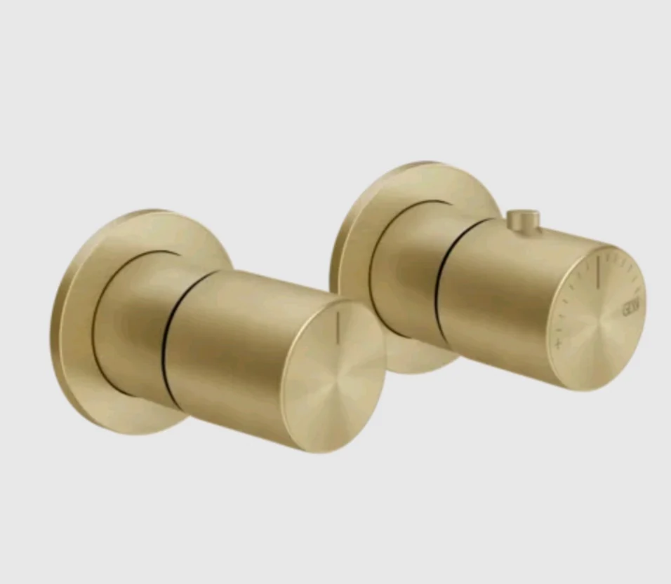 Смеситель для душа, Gessi, Habito Bath-Shower, на 3 потребителя, цвет-Brushed Brass PVD