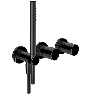 Смеситель для душа, Gessi, Habito Unito, на 2 потребителя, цвет-Black Metal PVD