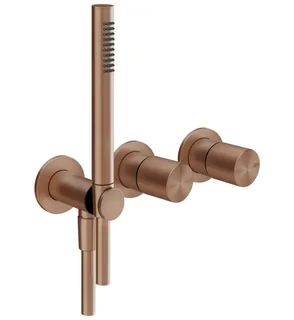 Смеситель для душа, Gessi, Habito Unito, на 2 потребителя, цвет-Copper Brushed PVD — иконка