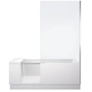 Ванна, Duravit, Shower+Bath, шгв 1700*750*2105, со смонтированной дверцей, стекло в панели справа, цвет-белый матовый