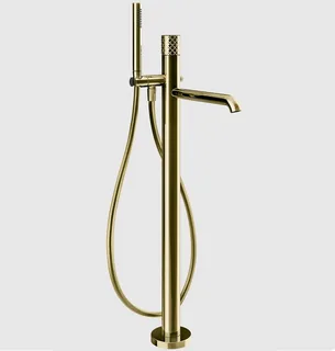 Смеситель для ванны и душа, Gessi, Habito Intreccio, напольный, цвет-Brass PVD