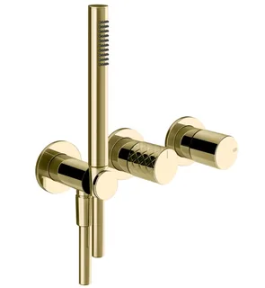 Смеситель для душа, Gessi, Habito Intreccio, на 2 потребителя, цвет-Brass PVD — иконка