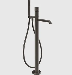 Смеситель для ванны и душа, Gessi, Habito Trame, напольный, цвет-Black Metal Brushed PVD
