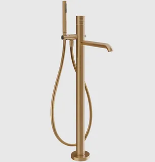 Смеситель для ванны и душа, Gessi, Habito Trame, напольный, цвет-Warm Bronze Brushed PVD