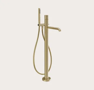 Смеситель для ванны и душа, Gessi, Habito Trame, напольный, цвет-Brushed Brass PVD