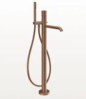 Смеситель для ванны и душа, Gessi, Habito Cesello, напольный, цвет-Copper Brushed PVD