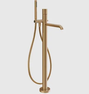 Смеситель для ванны и душа, Gessi, Habito Cesello, напольный, цвет-Warm Bronze Brushed PVD