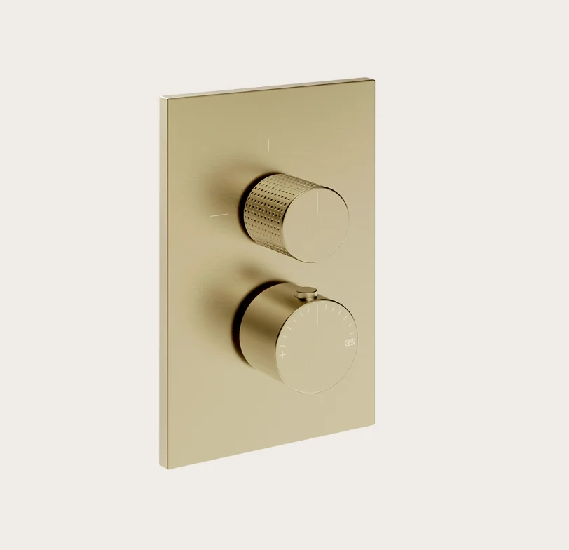 Смеситель для душа, Gessi, Habito Cesello, на 2 потребителя, цвет-Brushed Brass PVD