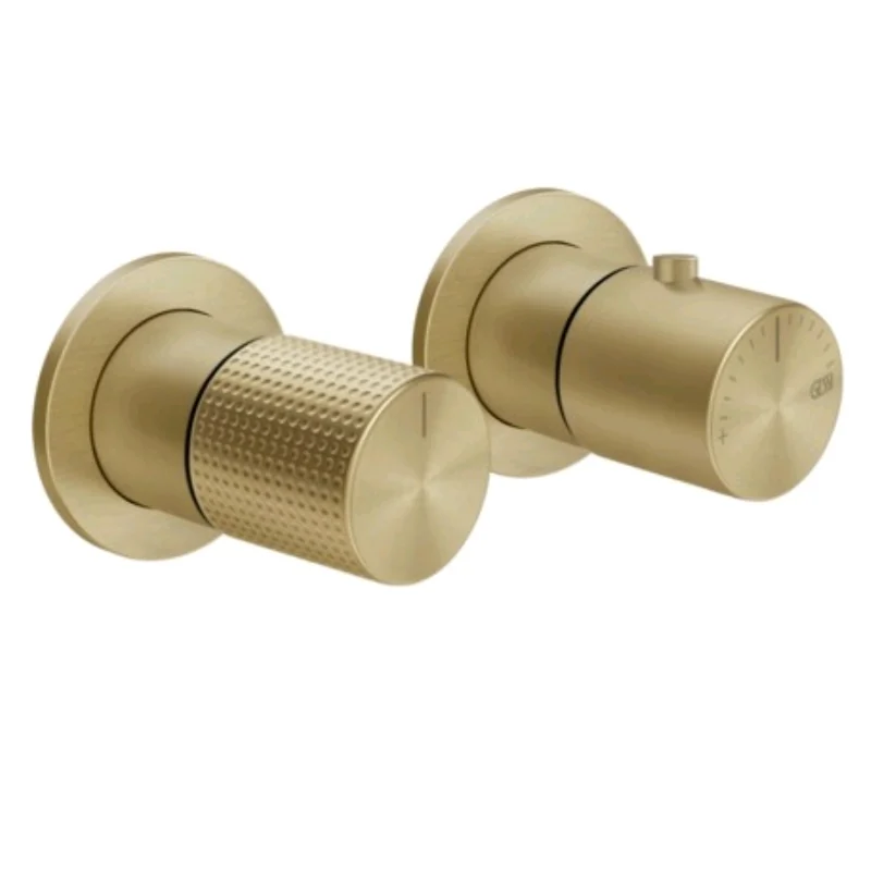 Смеситель для душа, Gessi, Habito Cesello, на 2 потребителя, цвет-Brushed Brass PVD