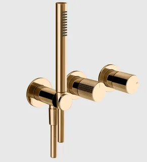 Смеситель для душа, Gessi, Habito Cesello, на 2 потребителя, цвет-Warm Bronze PVD — иконка