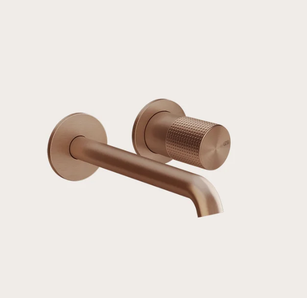 Смеситель для раковины, Gessi, Habito Cesello, цвет-Copper Brushed PVD