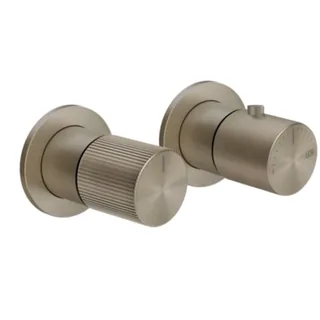 Смеситель для душа, Gessi, Habito Rigato, на 2 потребителя, цвет-Finox Brushed Nickel