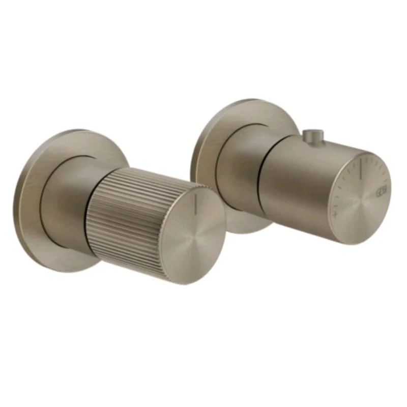 Смеситель для душа, Gessi, Habito Rigato, на 3 потребителя, цвет-Finox Brushed Nickel