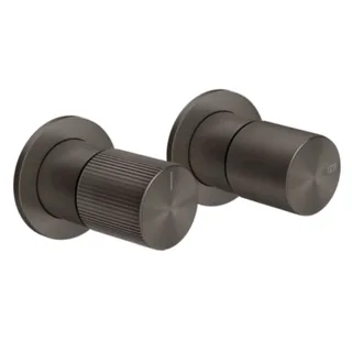 Смеситель для душа, Gessi, Habito Rigato, на 2 потребителя, цвет-Black Metal Brushed PVD