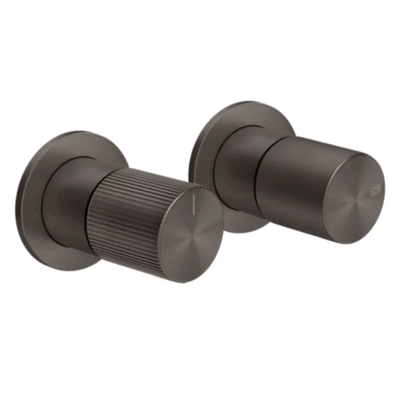 Смеситель для душа, Gessi, Habito Rigato, на 2 потребителя, цвет-Black Metal Brushed PVD