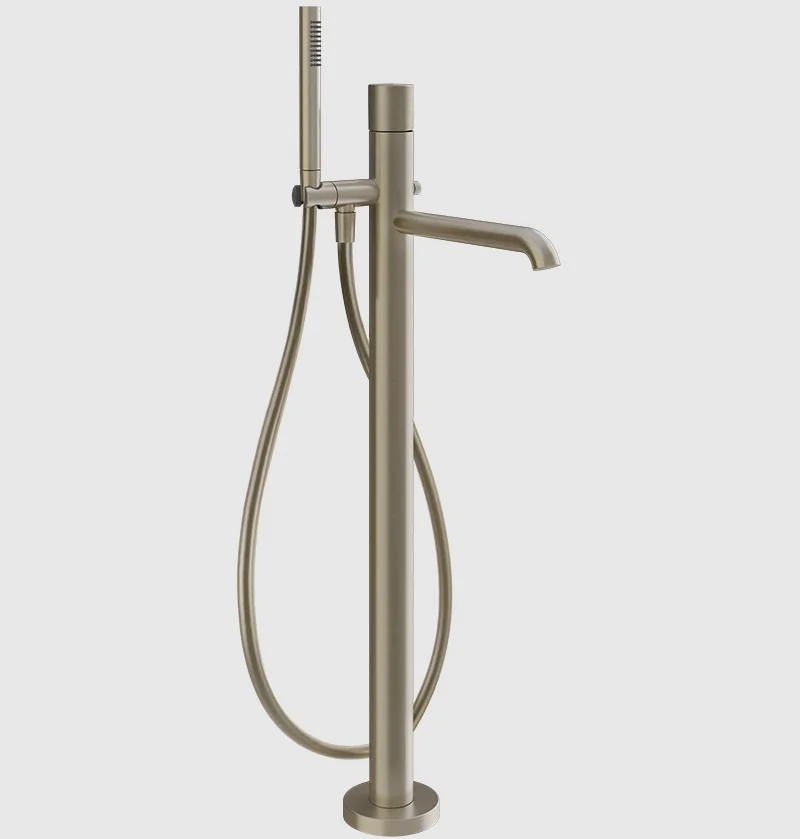 Смеситель для ванны и душа, Gessi, Habito Diamantato, напольный, цвет-Finox Brushed Nickel