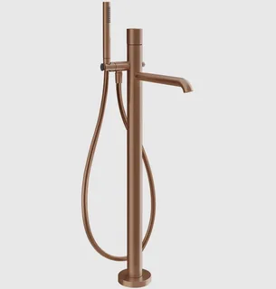 Смеситель для ванны и душа, Gessi, Habito Diamantato, напольный, цвет-Copper Brushed PVD
