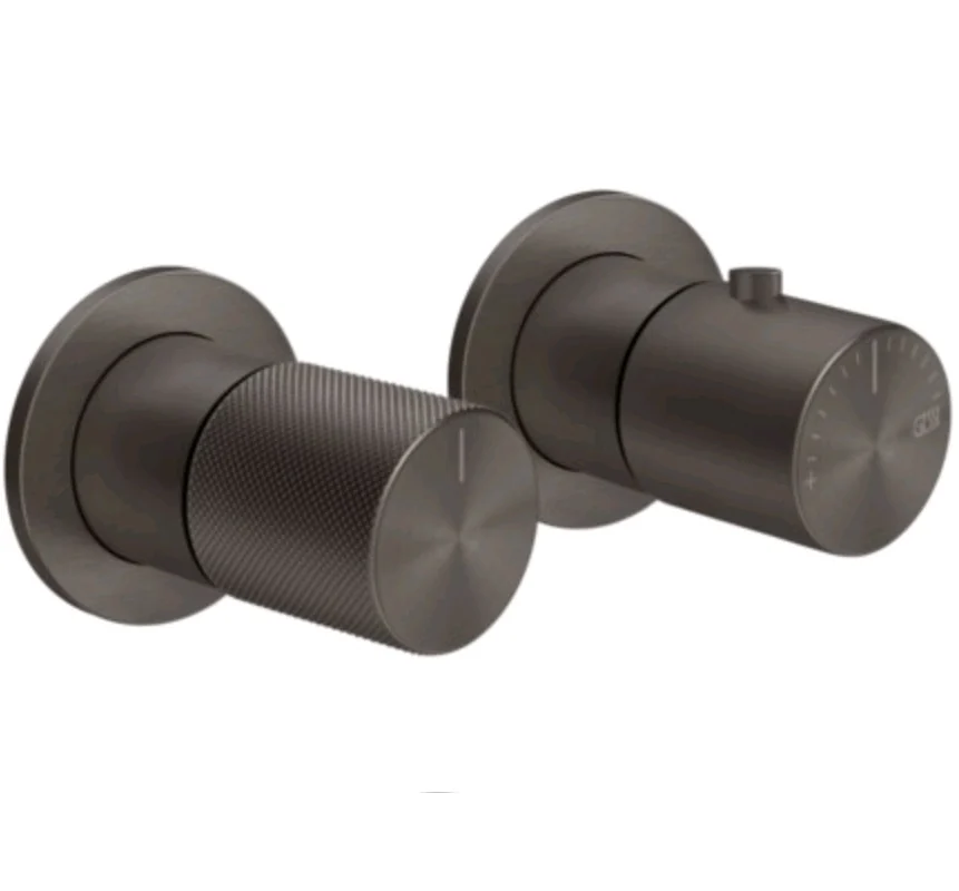 Смеситель для душа, Gessi, Habito Diamantato, на 2 потребителя, цвет-Black Metal Brushed PVD