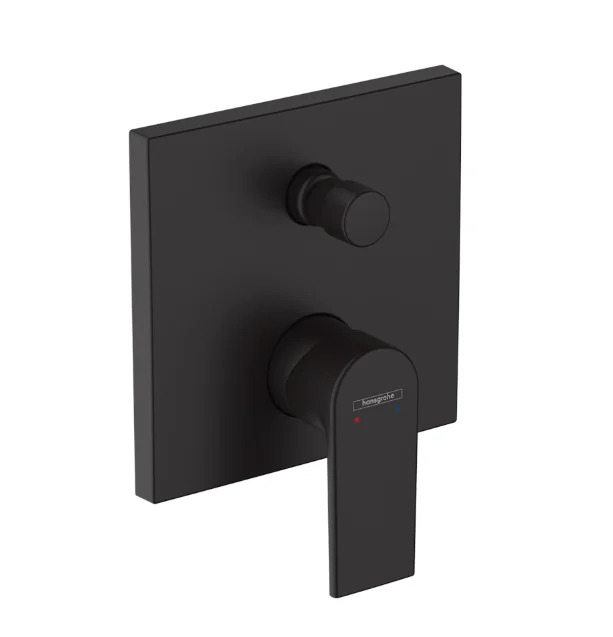 Смеситель для душа, Hansgrohe, Vernis Shape, на 2 потребителя, настенный встраиваемый, цвет-черный матовый