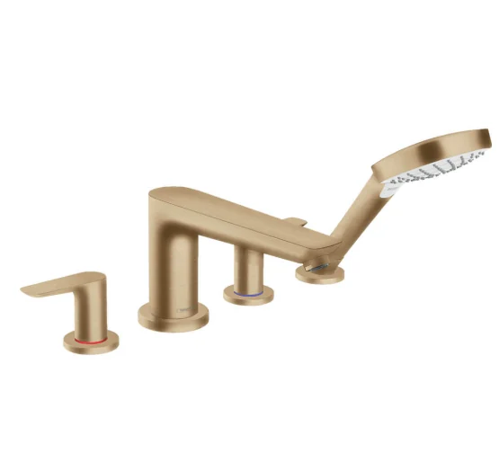 Смеситель для ванны и душа, Hansgrohe, Talis E, цвет-шлифованная бронза