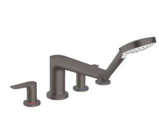 Смеситель для ванны и душа, Hansgrohe, Talis E, цвет-шлифованный черный хром