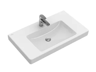Раковина, Villeroy&Boch, Subway 2.0, шг 1000*470, отверстия для смесителя-1 сквозное, 2 промаркированных, CeramicPlus, цвет-альпийский белый