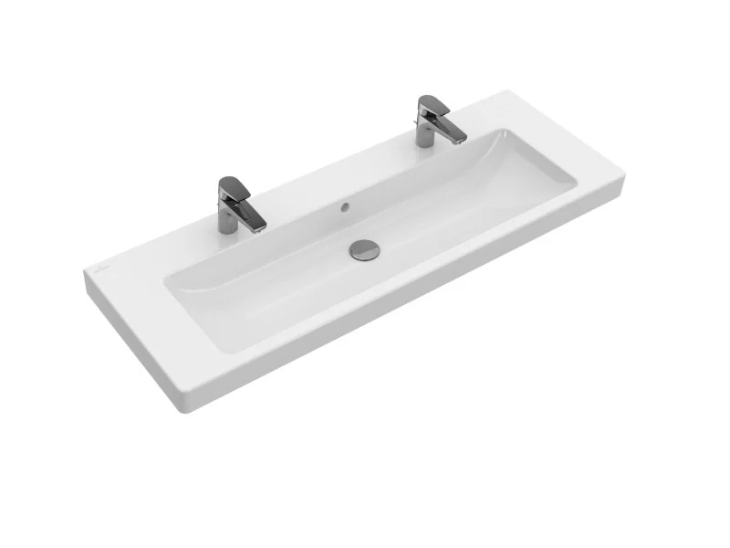 Раковина, Villeroy&Boch, Subway 2.0, шг 1300*470, отверстия для смесителя-2, цвет-альпийский белый