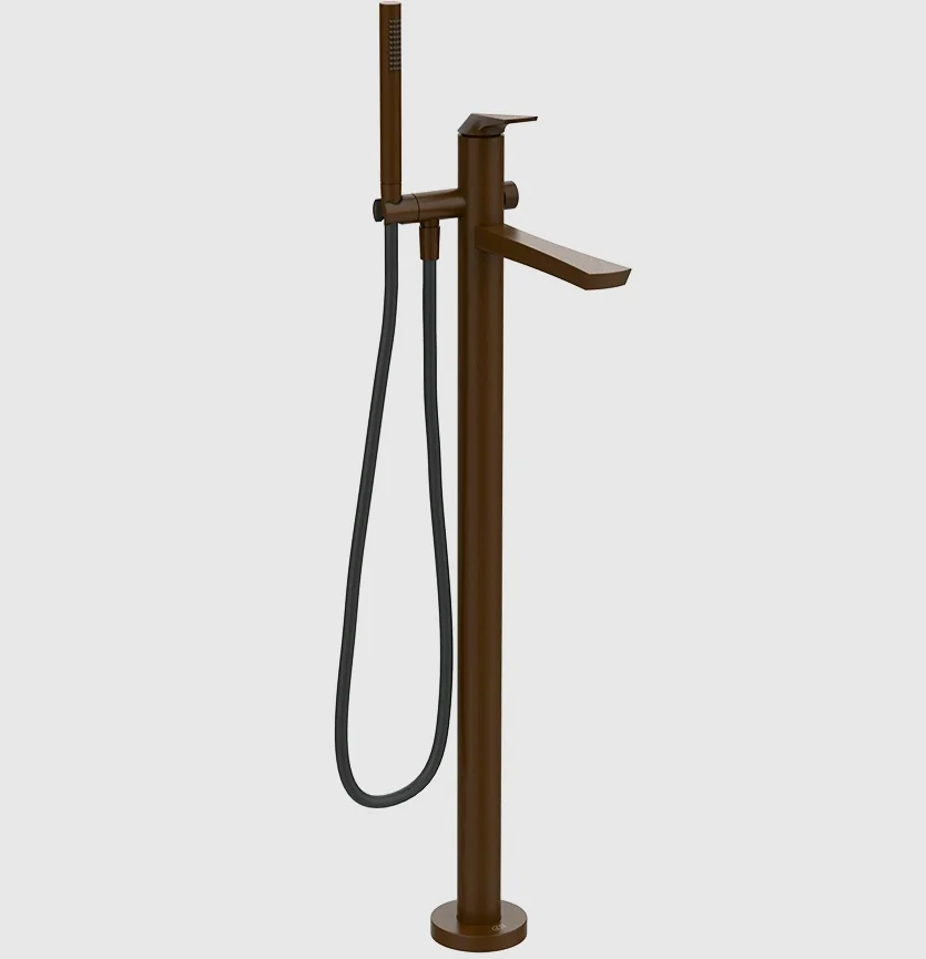 Смеситель для ванны и душа, Gessi, Ventaglio, напольный, цвет-Dark Bronze