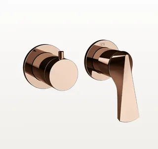 Смеситель для душа, Gessi, Ventaglio, на 2 потребителя, настенный встраиваемый, цвет-Copper PVD — иконка