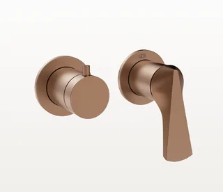 Смеситель для душа, Gessi, Ventaglio, на 2 потребителя, настенный встраиваемый, цвет-Copper Brushed PVD