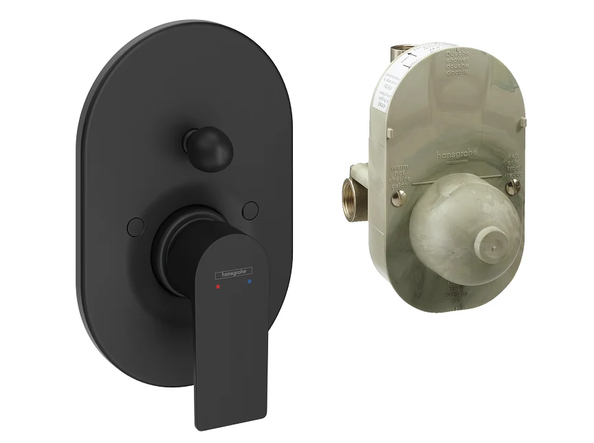 Смеситель для душа, Hansgrohe, Rebris E, цвет-черный матовый