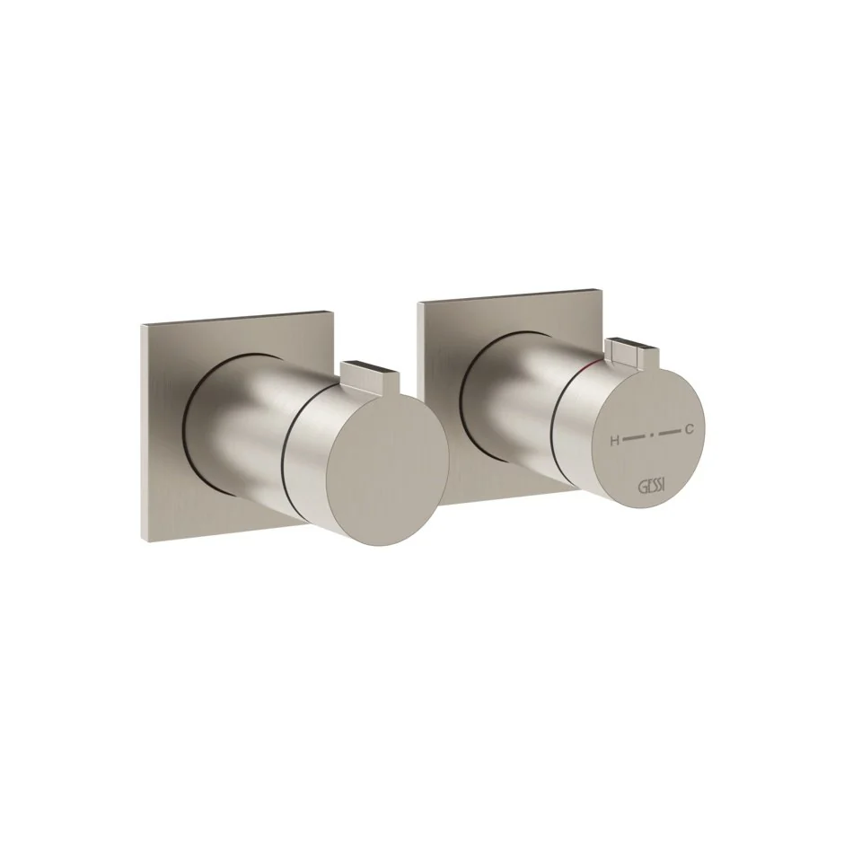 Смеситель для душа, Gessi, Inverso Bath&Shower, на 2 потребителя, цвет-Finox Brushed Nickel