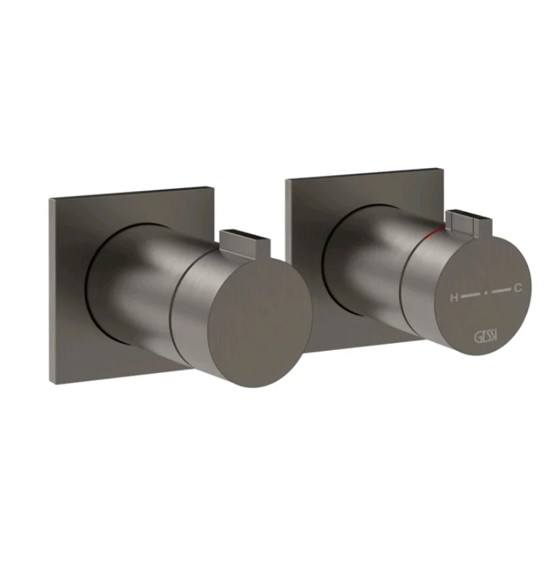 Смеситель для душа, Gessi, Inverso Bath&Shower, на 3 потребителя, цвет-Black Metal Brushed PVD