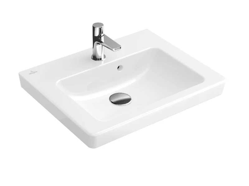 Раковина, Villeroy&Boch, Subway 2.0, шг 500*400, отверстия для смесителя-1, CeramicPlus, цвет-альпийский белый