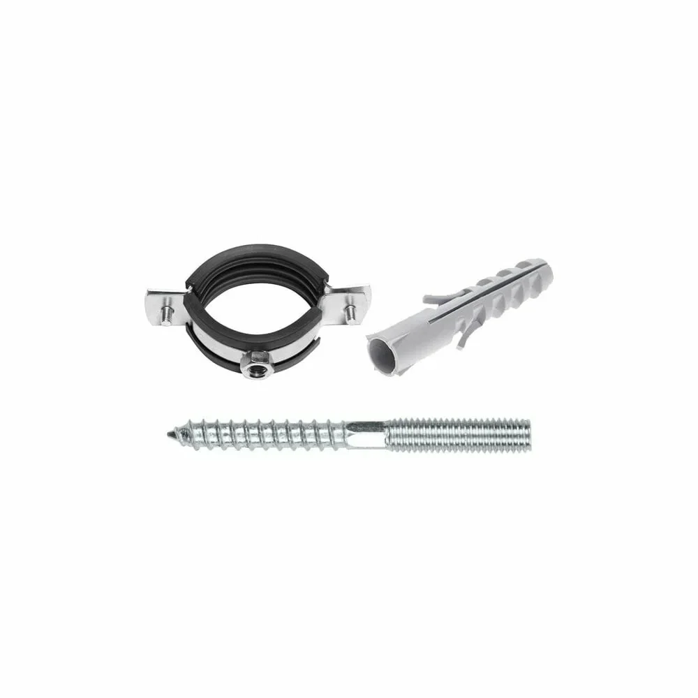 Хомут, Конкреп, 2S, сантехнический, 3/8"-1/2", 17-23 мм, с дюбелем и шурупом, в пакете Зиплок, оцинкованная сталь