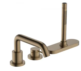 Смеситель для ванны и душа, Hansgrohe, Tecturis S, цвет-шлифованная бронза
